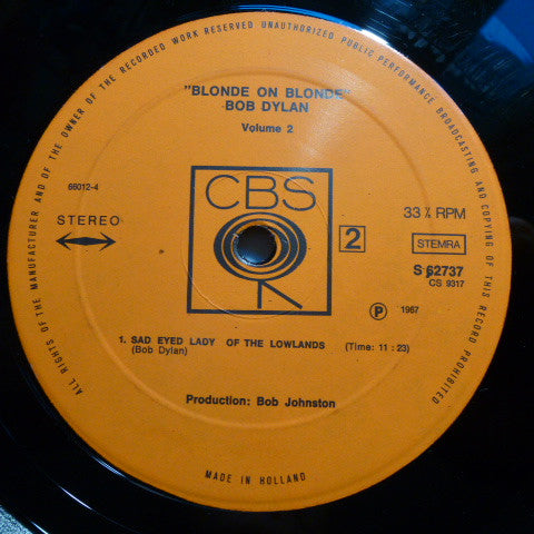 Bob Dylan : Blonde On Blonde - Vol. 2 (LP, Ora)