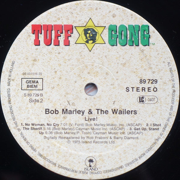 Bob Marley & The Wailers : Live! (LP, Album, RE, RM, RP)