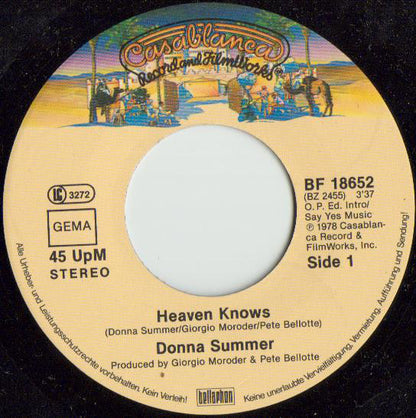 Donna Summer : Heaven Knows (7", Single)