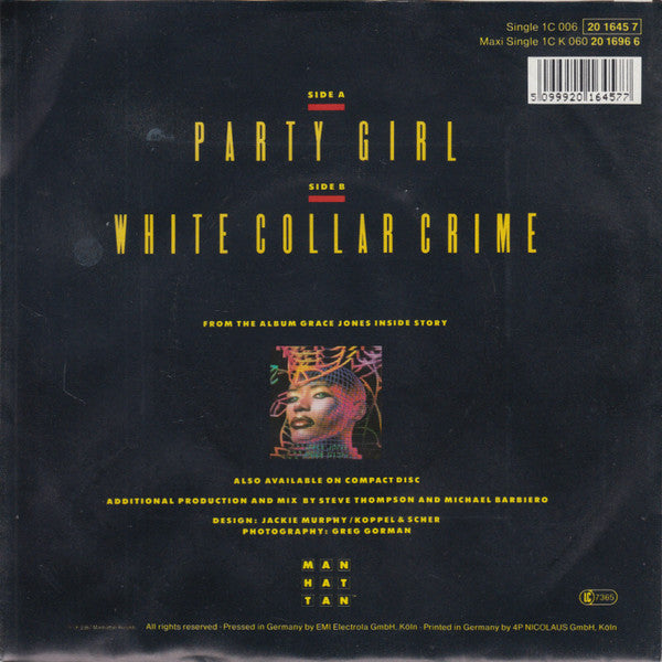 Grace Jones : Party Girl (7", Single)