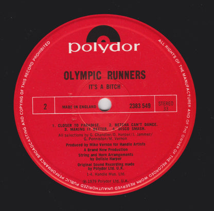 Olympic Runners : It's A Bitch (LP, Album)