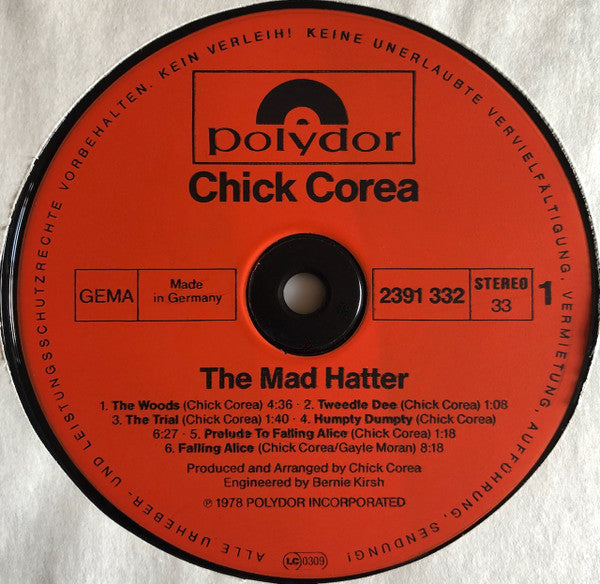 Chick Corea : The Mad Hatter (LP, Album)