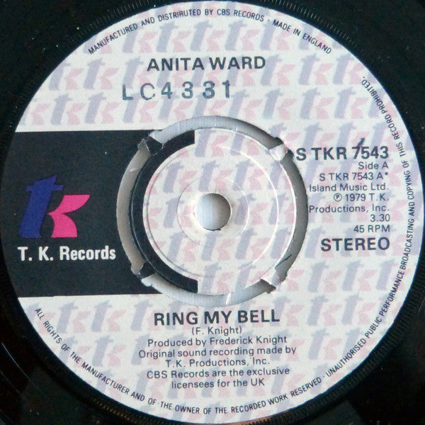 Anita Ward : Ring My Bell (7", Single, Pus)