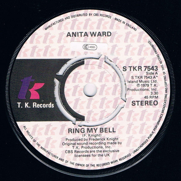 Anita Ward : Ring My Bell (7", Single, Pus)
