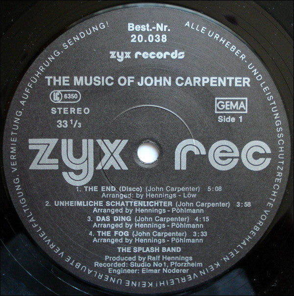 The Splash Band : The Music Of John Carpenter (LP, Sil)
