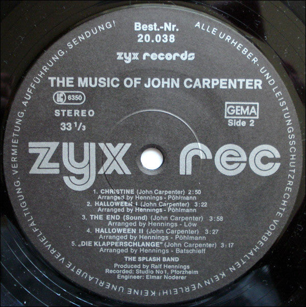 The Splash Band : The Music Of John Carpenter (LP, Sil)