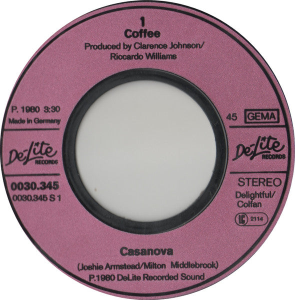 Coffee : Casanova (7")