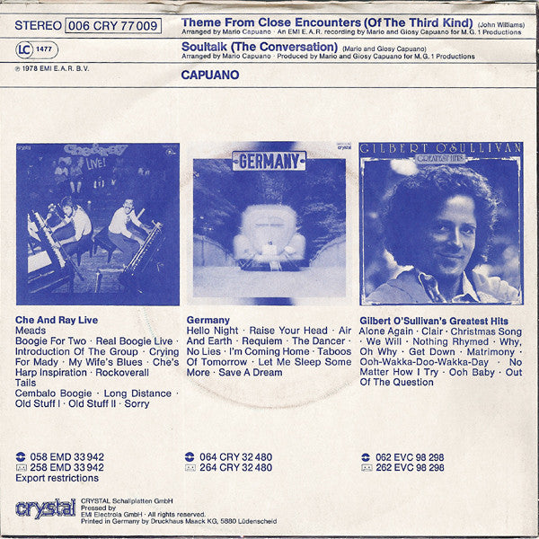 Capuano* : Theme From Close Encounters (Of The Third Kind) (7", Single)