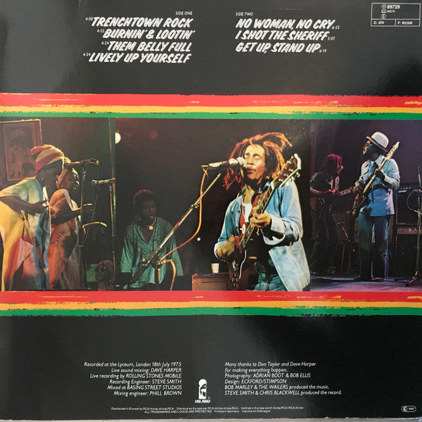 Bob Marley & The Wailers : Live! (LP, Album, RE)