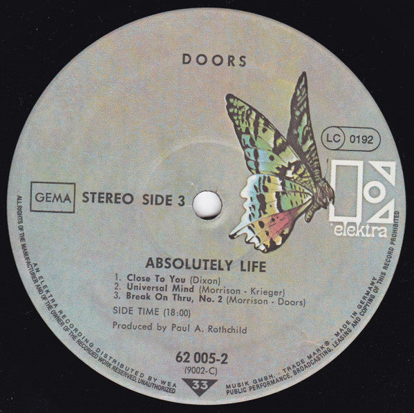 The Doors : Absolutely Live (2xLP, Album, RE, Mis)