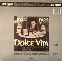 Ryan Paris : Dolce Vita (Original Version) (12", Maxi, Pap)