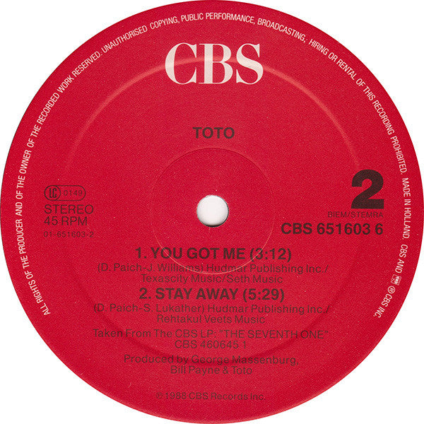 Toto : Pamela (12", Maxi)