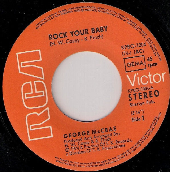 George McCrae : Rock Your Baby (7", Single)