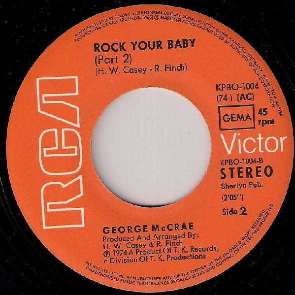 George McCrae : Rock Your Baby (7", Single)