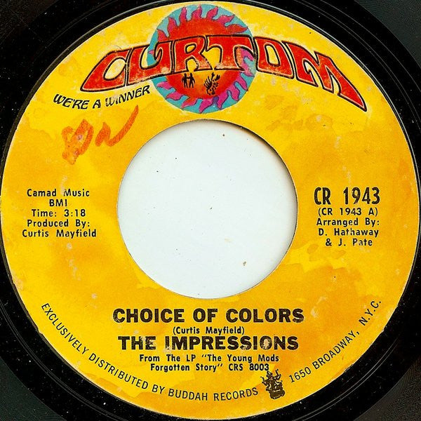 The Impressions : Choice Of Colors (7", Single, Styrene, ARP)