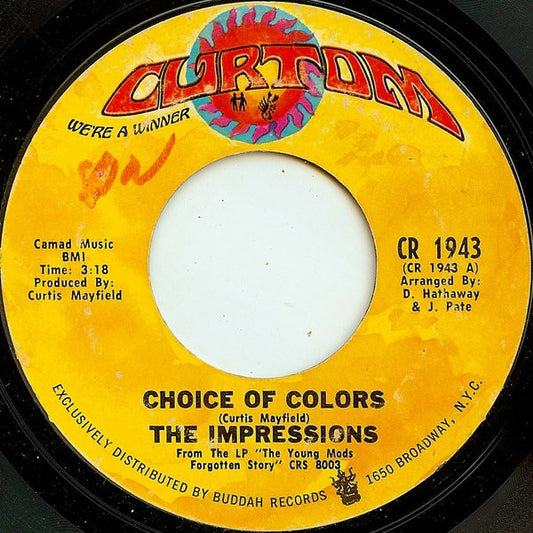 The Impressions : Choice Of Colors (7", Single, Styrene, ARP)