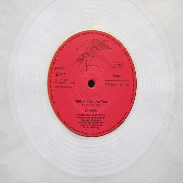 Chriss (3) : With A Boy Like You (12", Maxi, Cle)