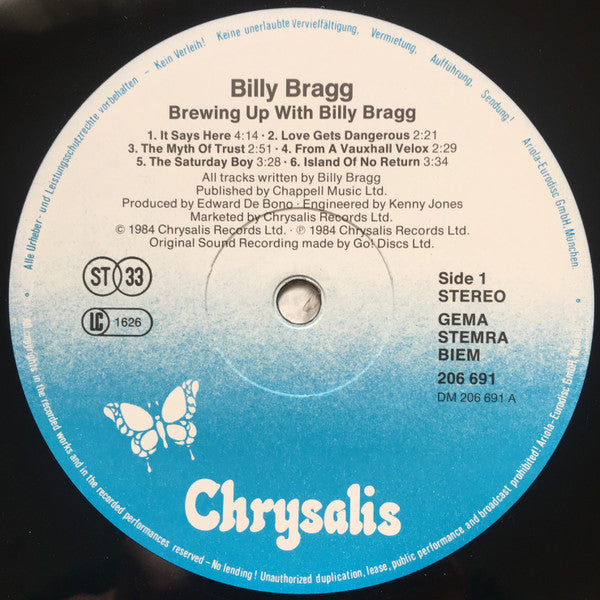 Billy Bragg : Brewing Up With Billy Bragg (LP, Album)