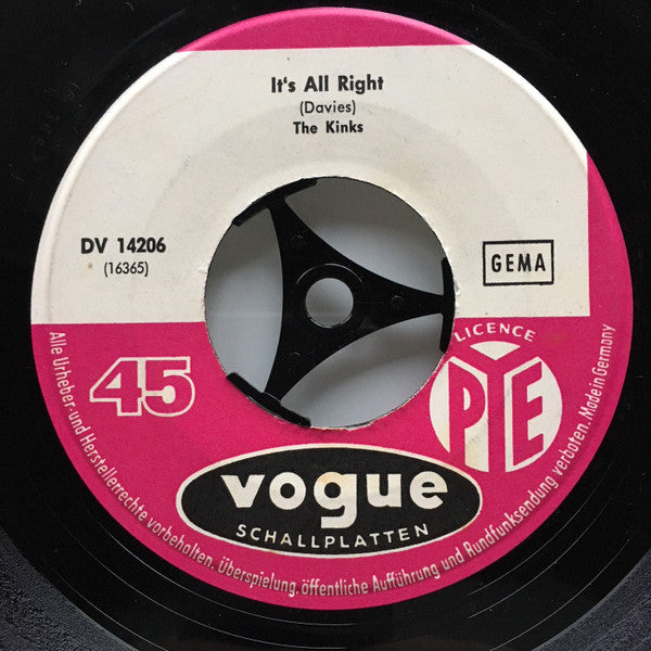 The Kinks : You Really Got Me / It's All Right (7", Single)