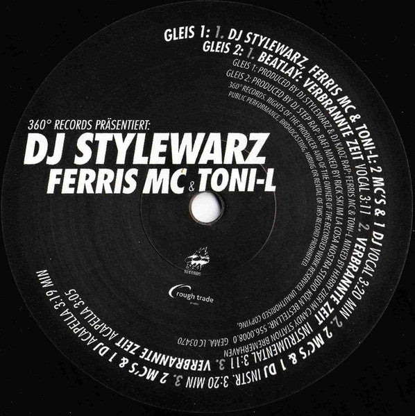 DJ Stylewarz, Ferris MC & Toni-L* / Beatlay : 2 MC's & 1 DJ / Verbrannte Zeit (12", Maxi, Ltd)