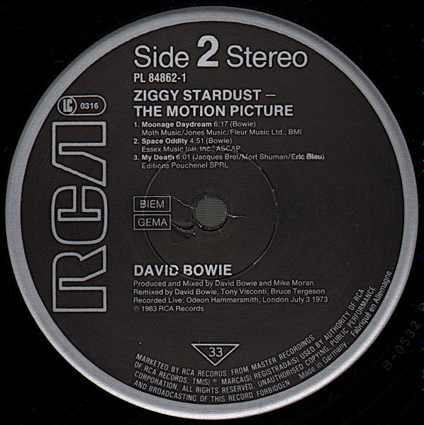 David Bowie : Ziggy Stardust - The Motion Picture (2xLP, Album)