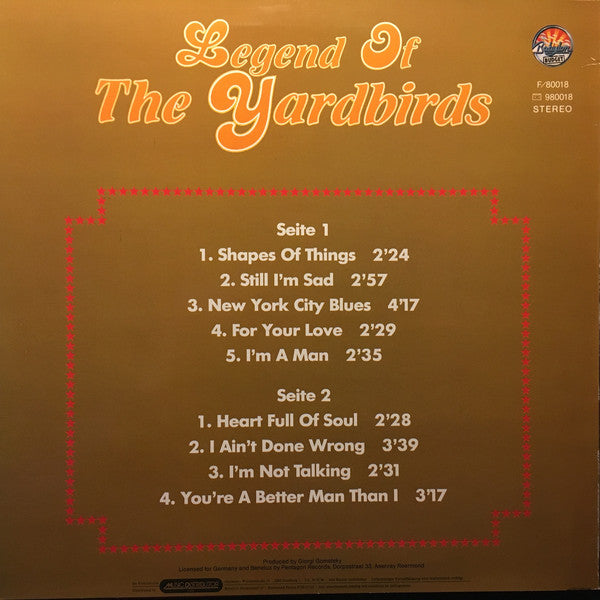 The Yardbirds : Legend Of The Yardbirds Vol. 2 (LP, Comp)
