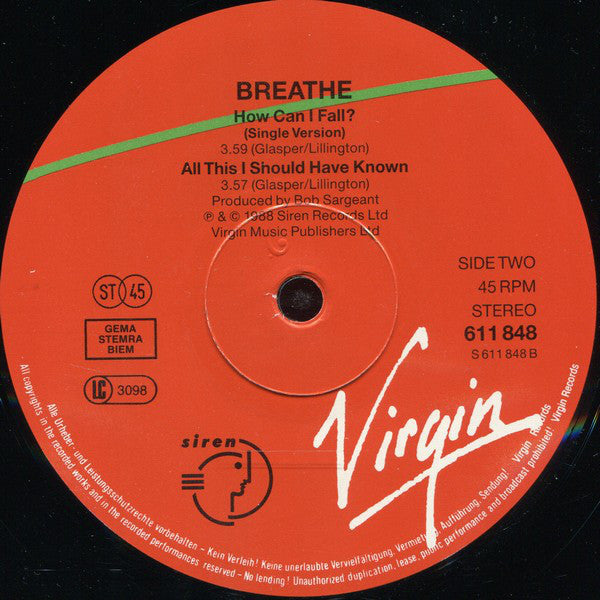 Breathe (3) : How Can I Fall? (12", Single)
