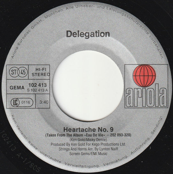 Delegation : Heartache No. 9 (7", Single)