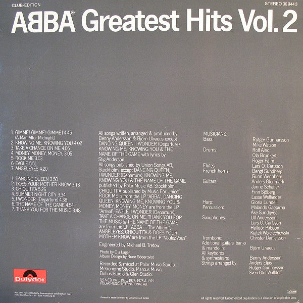 ABBA : Greatest Hits Vol. 2 (LP, Comp, Club)