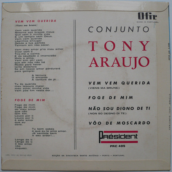 Conjunto Tony Araujo : Vem Vem Querida (7", EP)