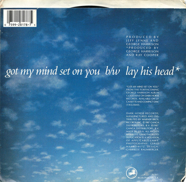 George Harrison : Got My Mind Set On You (7", Single, Spe)