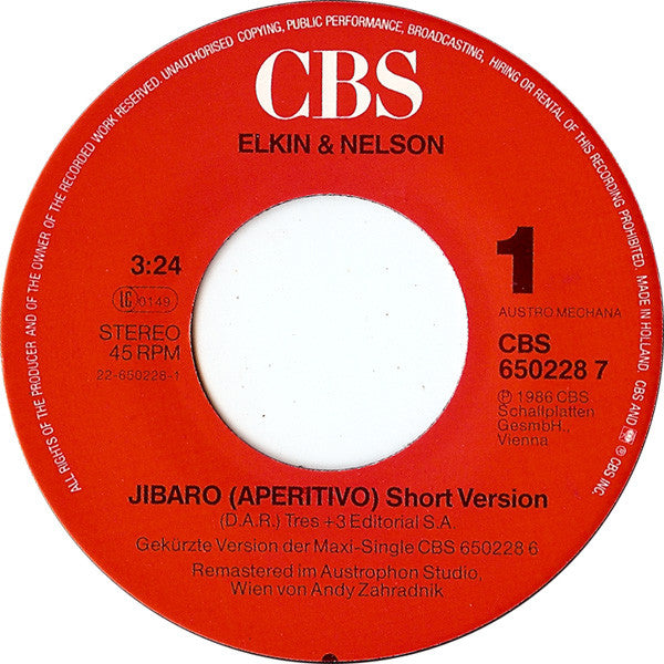 Elkin & Nelson : Jibaro (7", Single, RE, RM)