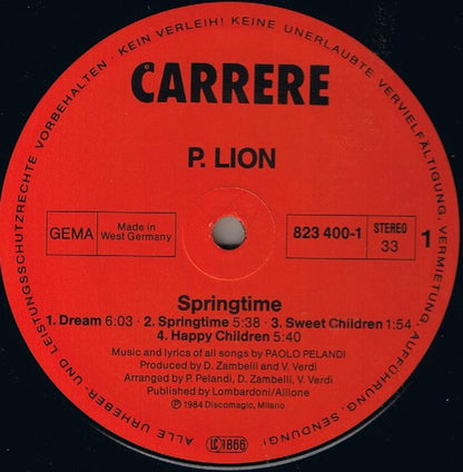 P. Lion : Springtime (LP, Album)