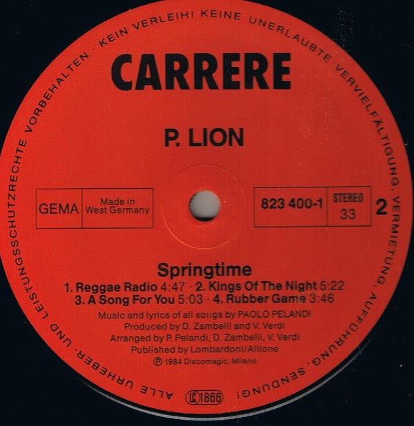 P. Lion : Springtime (LP, Album)