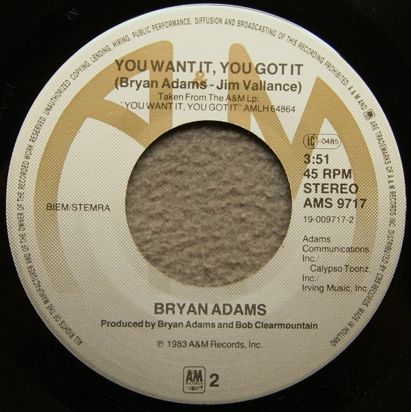 Bryan Adams : This Time (7")