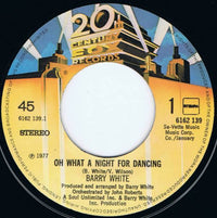 Barry White : Oh What A Night For Dancing (7", Single)