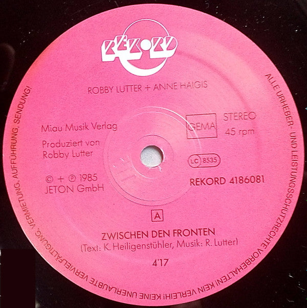 Robby Lutter + Anne Haigis : Zwischen Den Fronten (12", Maxi)
