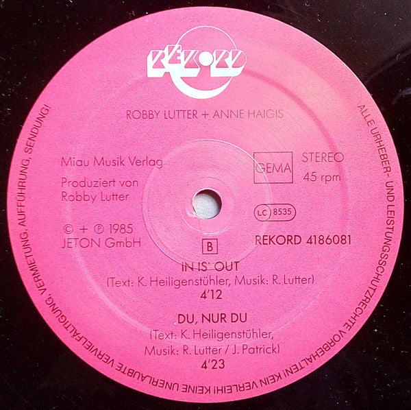 Robby Lutter + Anne Haigis : Zwischen Den Fronten (12", Maxi)