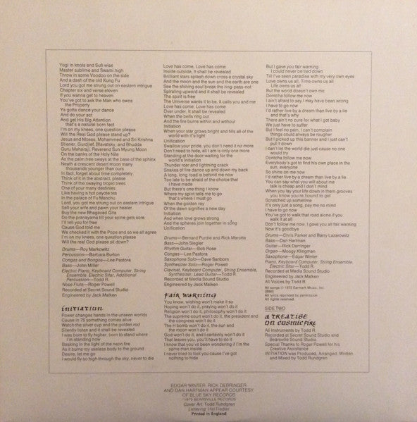 Todd Rundgren : Initiation (LP, Album)
