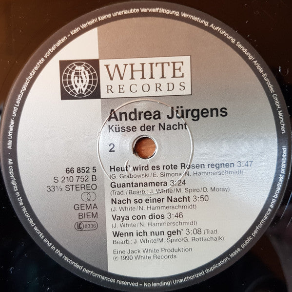 Andrea Jürgens : Küsse Der Nacht (LP, Album, Club)