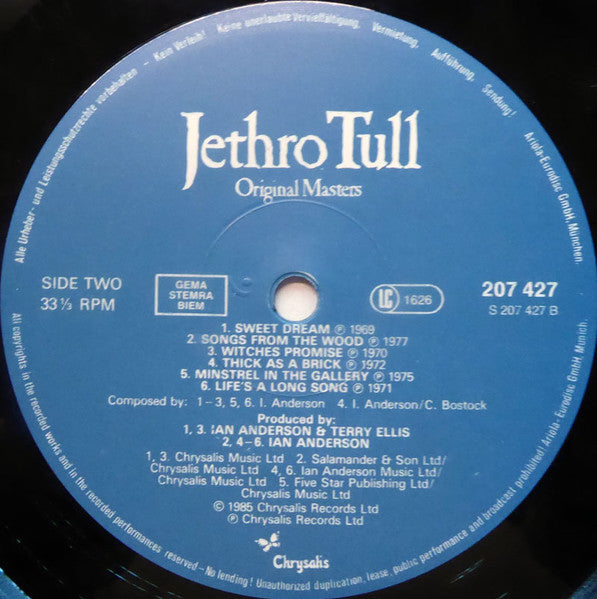 Jethro Tull : Original Masters (LP, Comp)
