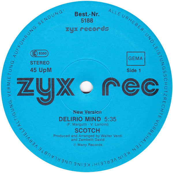 Scotch : Delirio Mind (New Version) (12")