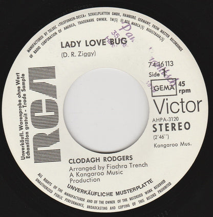 Clodagh Rodgers : Lady Love Bug / Tangerines, Tangerines (7", Single, Promo)