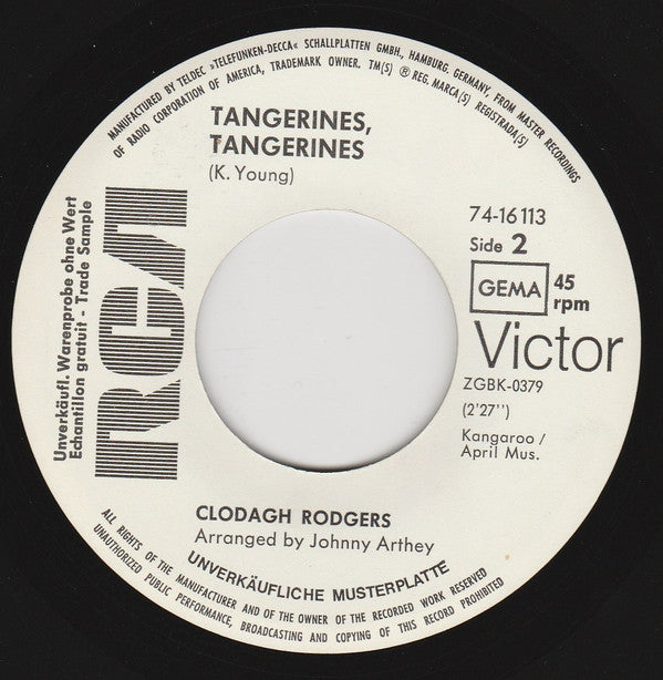 Clodagh Rodgers : Lady Love Bug / Tangerines, Tangerines (7", Single, Promo)
