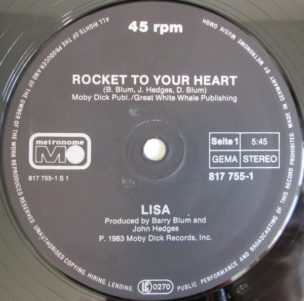 Lisa (2) : Rocket To Your Heart (12", Maxi)