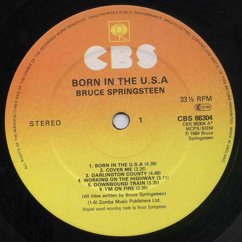 Bruce Springsteen : Born In The U.S.A. (LP, Album, Sun)