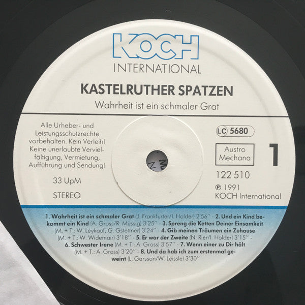Kastelruther Spatzen : Wahrheit Ist Ein Schmaler Grat (LP, Album)