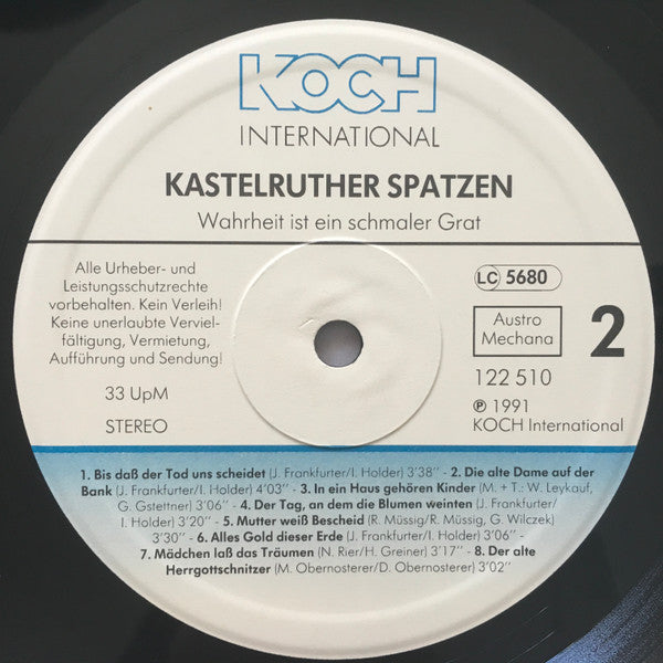 Kastelruther Spatzen : Wahrheit Ist Ein Schmaler Grat (LP, Album)