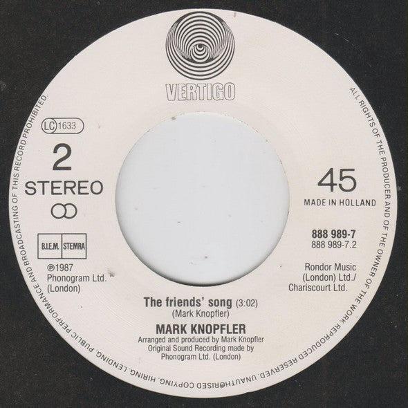 Mark Knopfler + Willy DeVille : Storybook Love (Theme From The Princess Bride) (7")