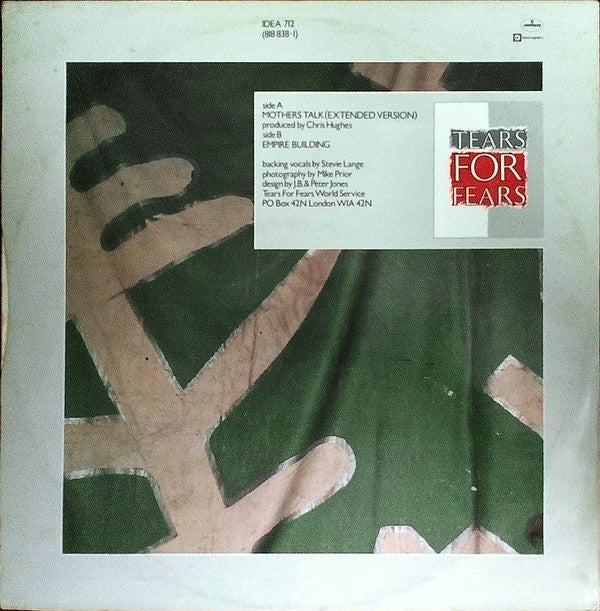 Tears For Fears : Mothers Talk (Extended Version) (12", Single)